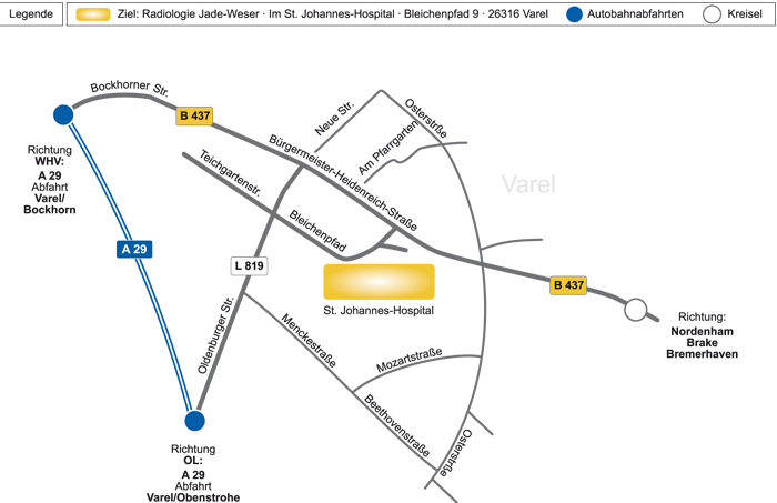 Anfahrt St. Johannes Hospital Varel